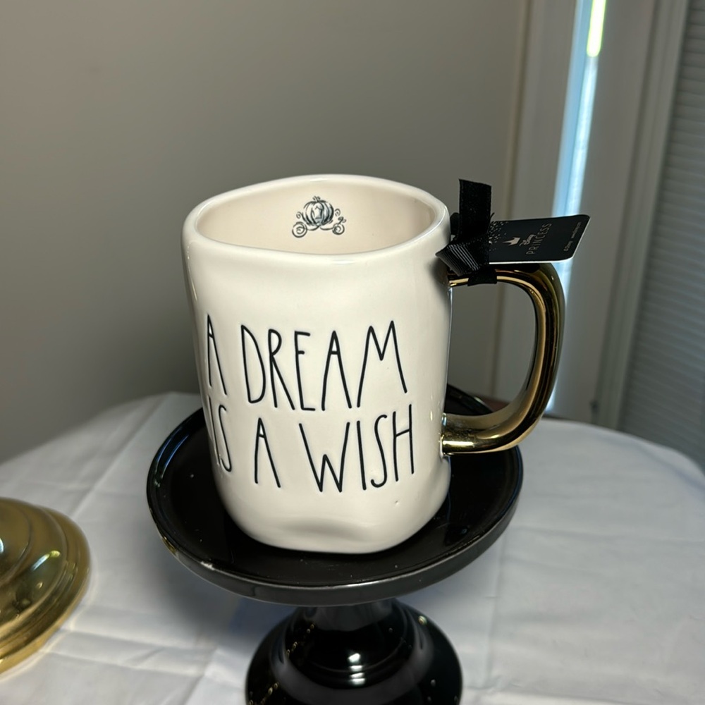 White A Dream is a Wish coffee/tea cup and saucer